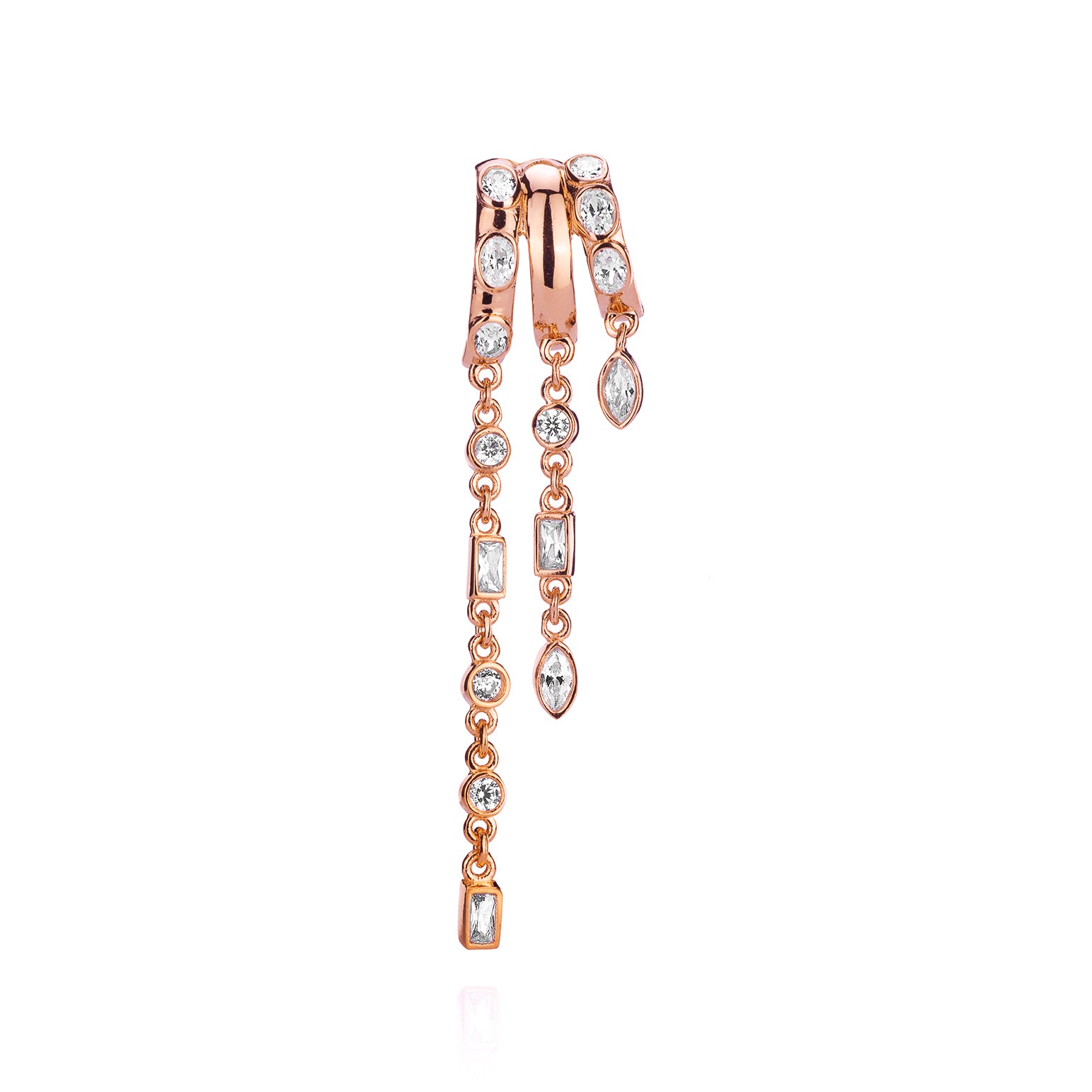 Kalani Stacked Triple Hoop Illusion Earrings