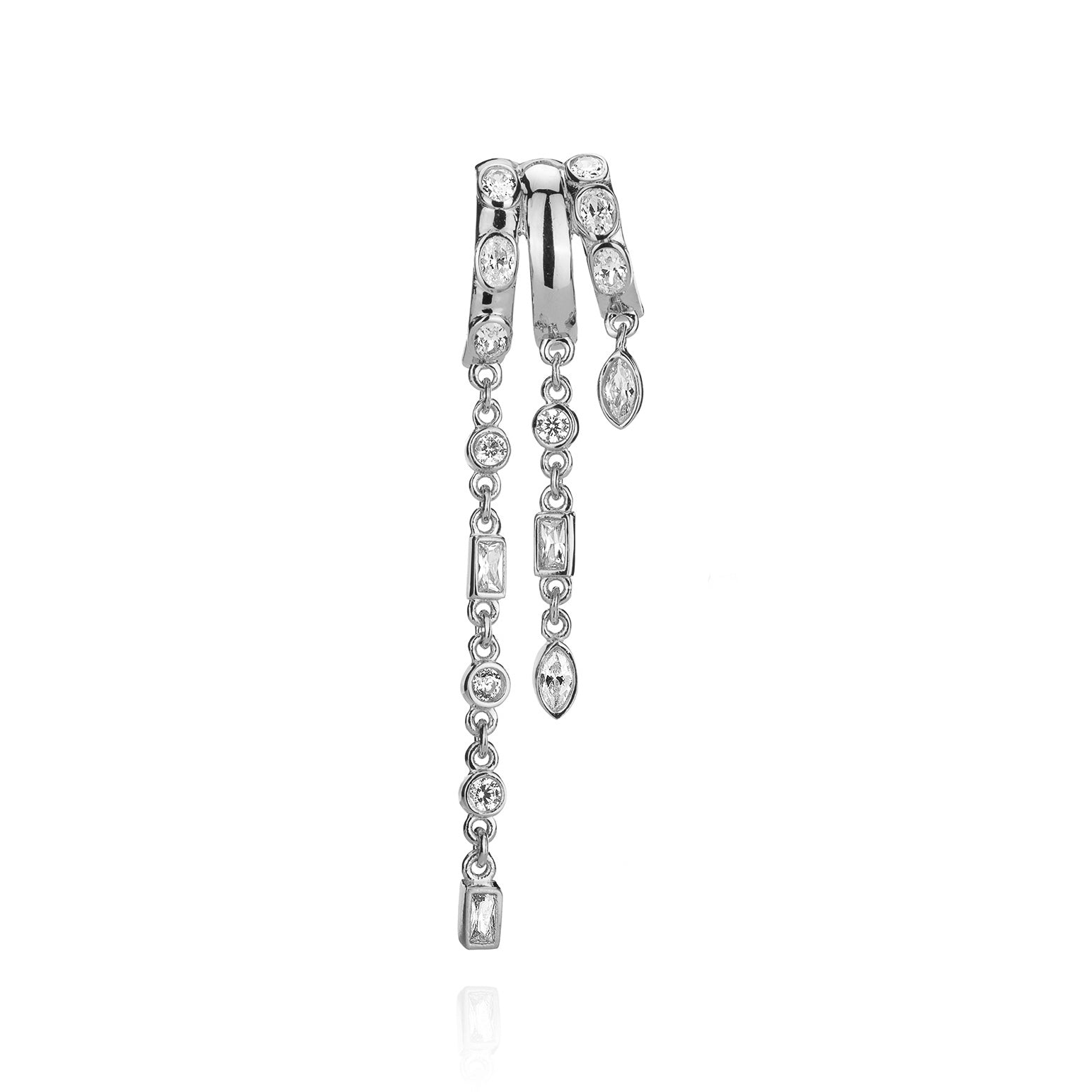 Kalani Stacked Triple Hoop Illusion Earrings