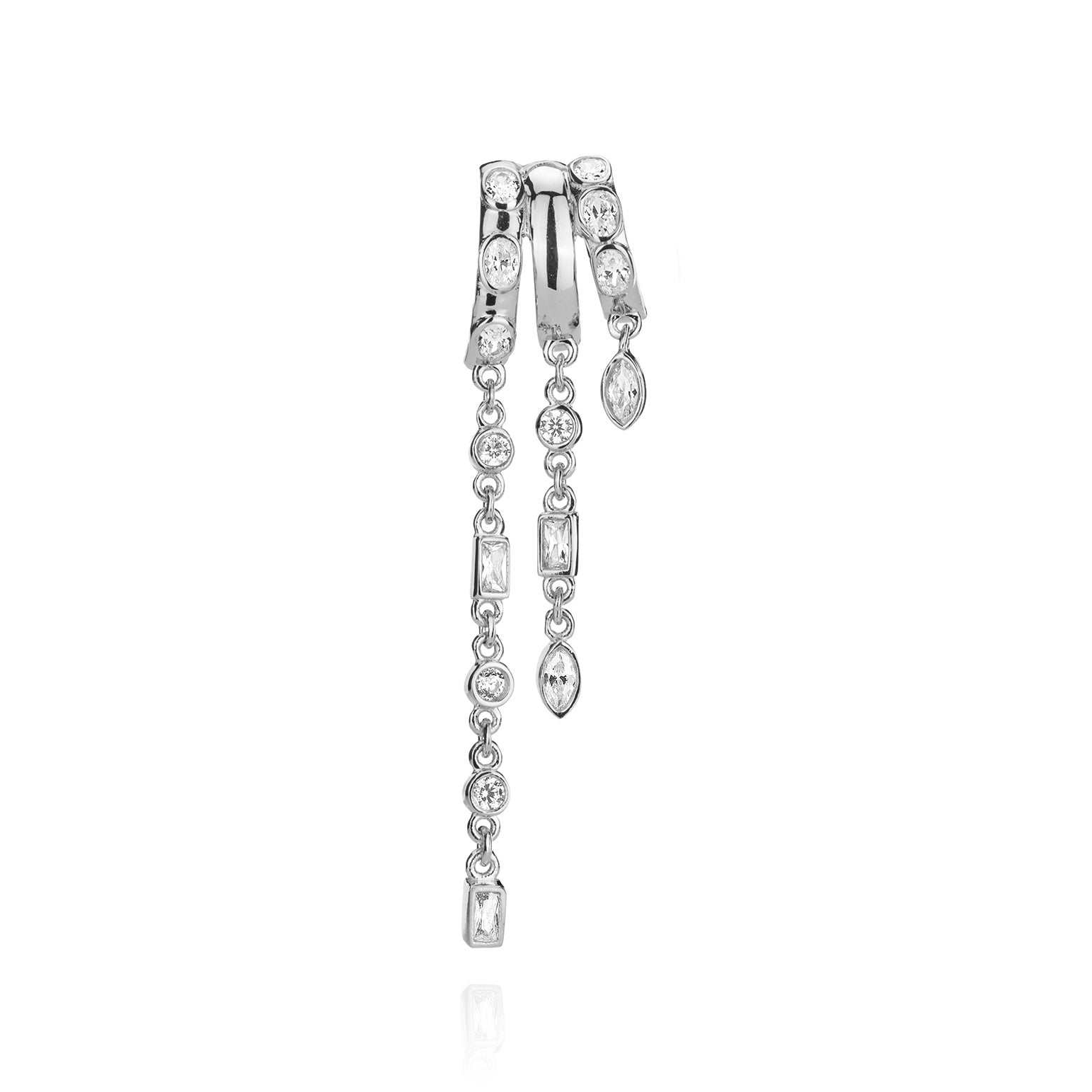 Kalani Stacked Triple Hoop Illusion Earrings