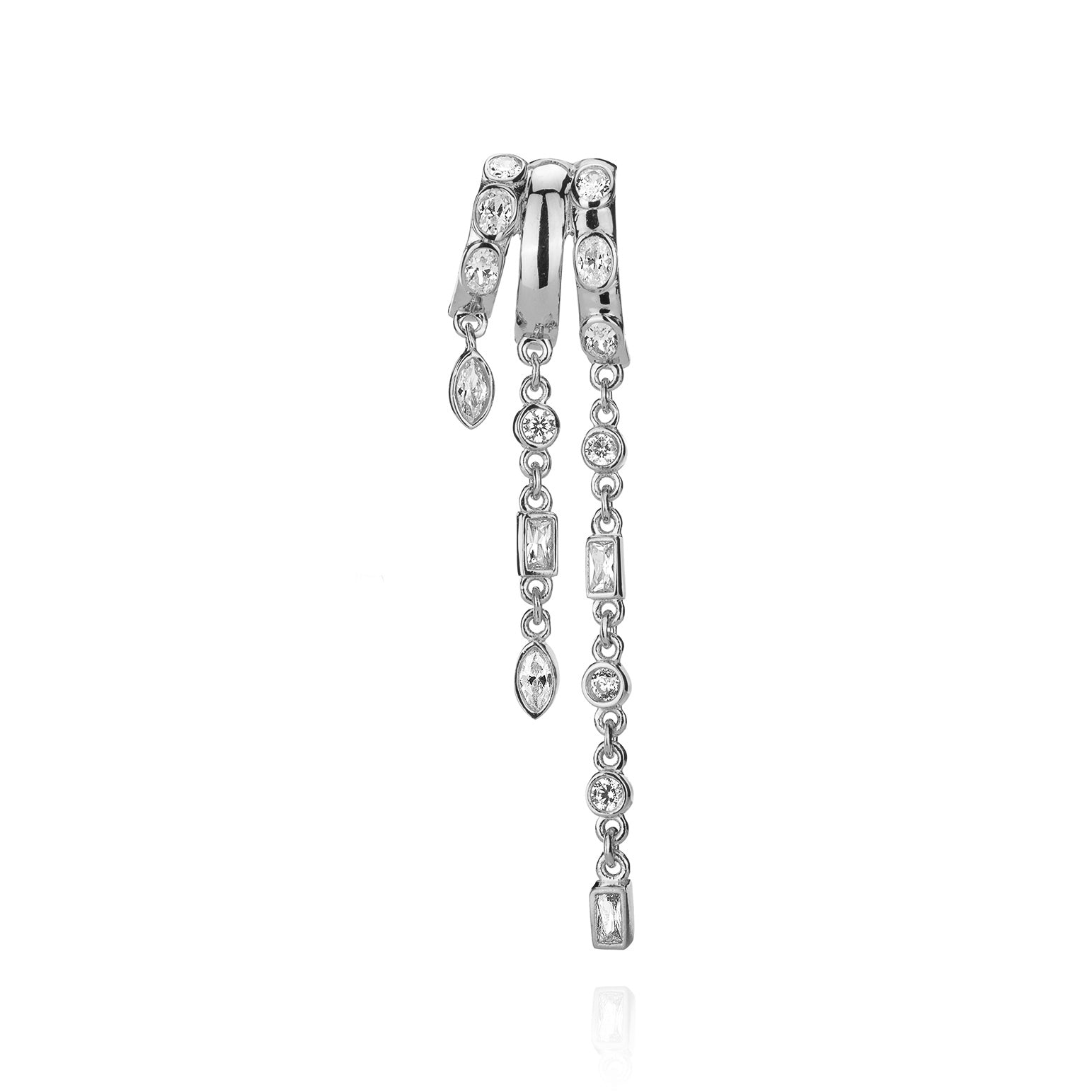 Kalani Stacked Triple Hoop Illusion Earrings