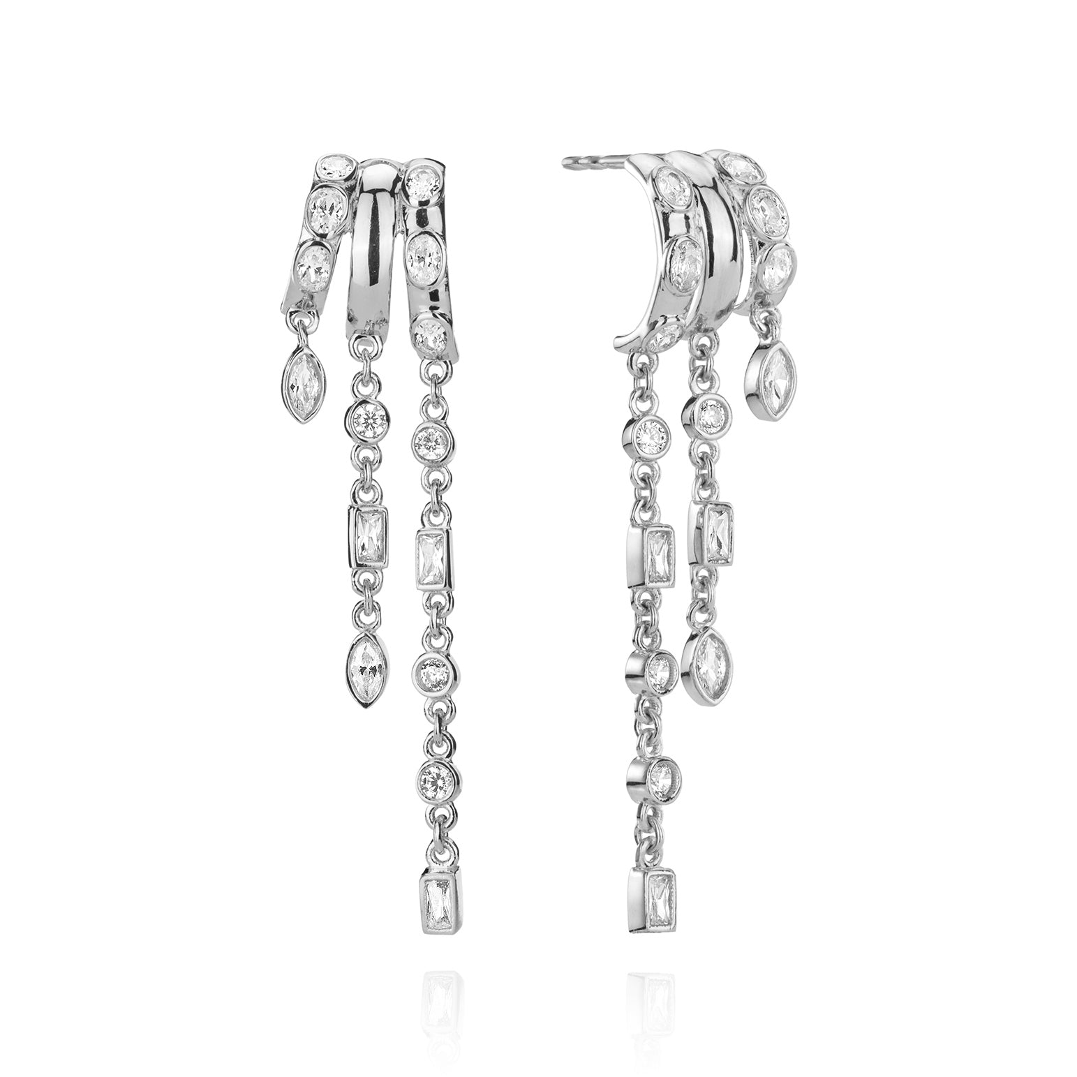 Kalani Stacked Triple Hoop Illusion Earrings