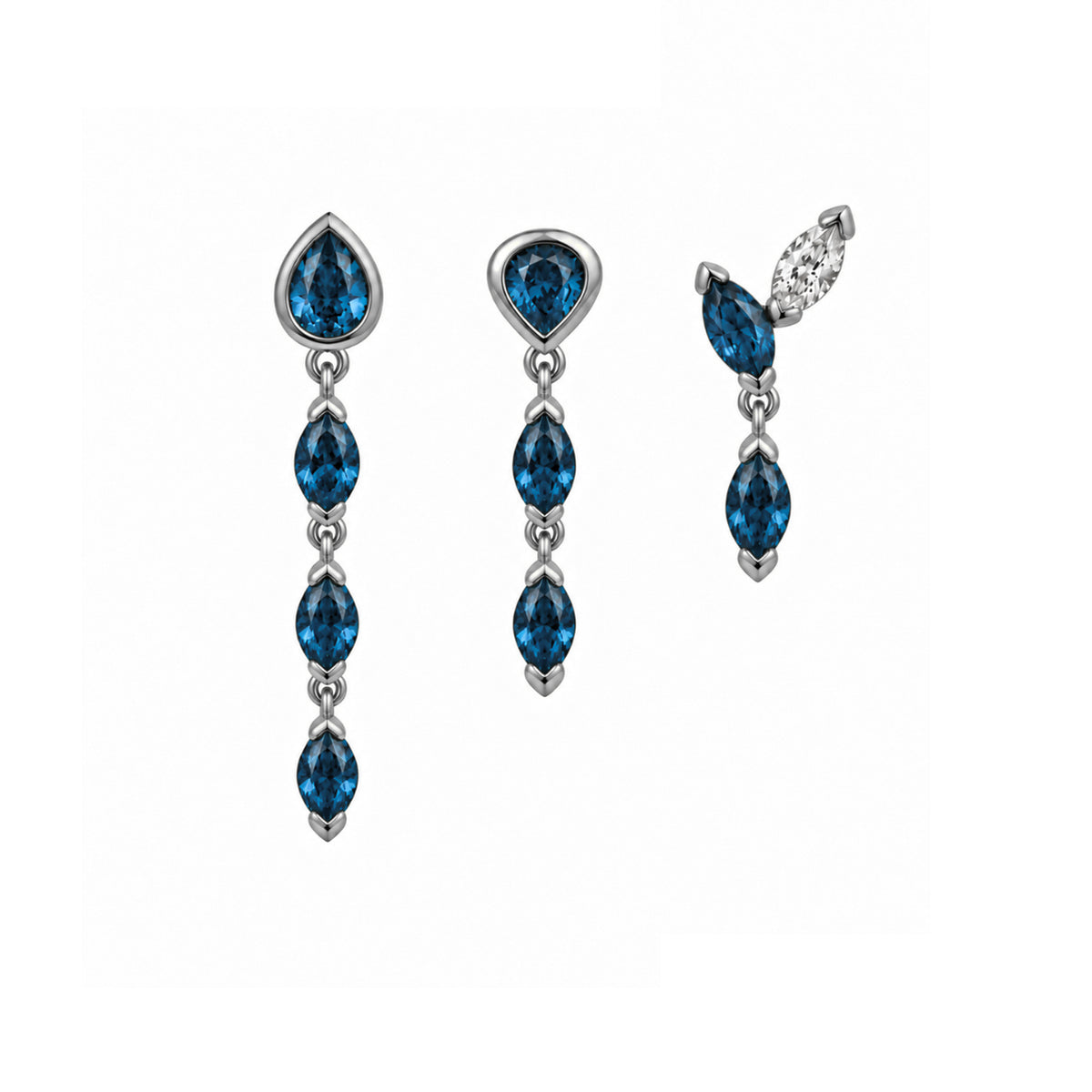 Klea + Roma + Alma Blue Topaz Stack