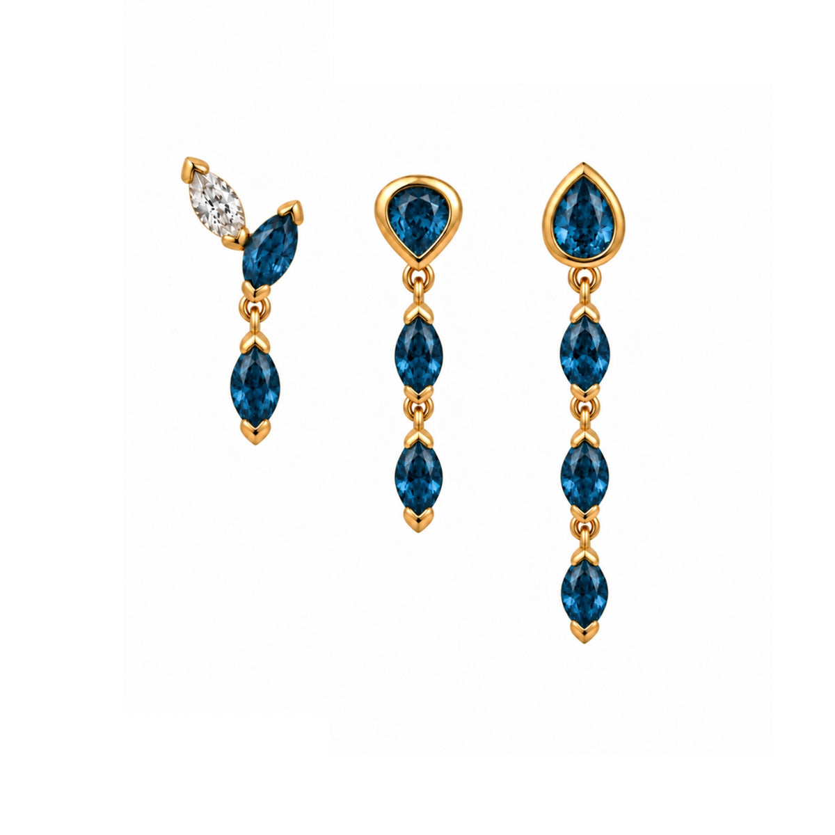 Klea + Roma + Alma Blue Topaz Stack