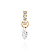 Diamond Drop Earring Charm - 14k Solid Gold and Lab Diamonds