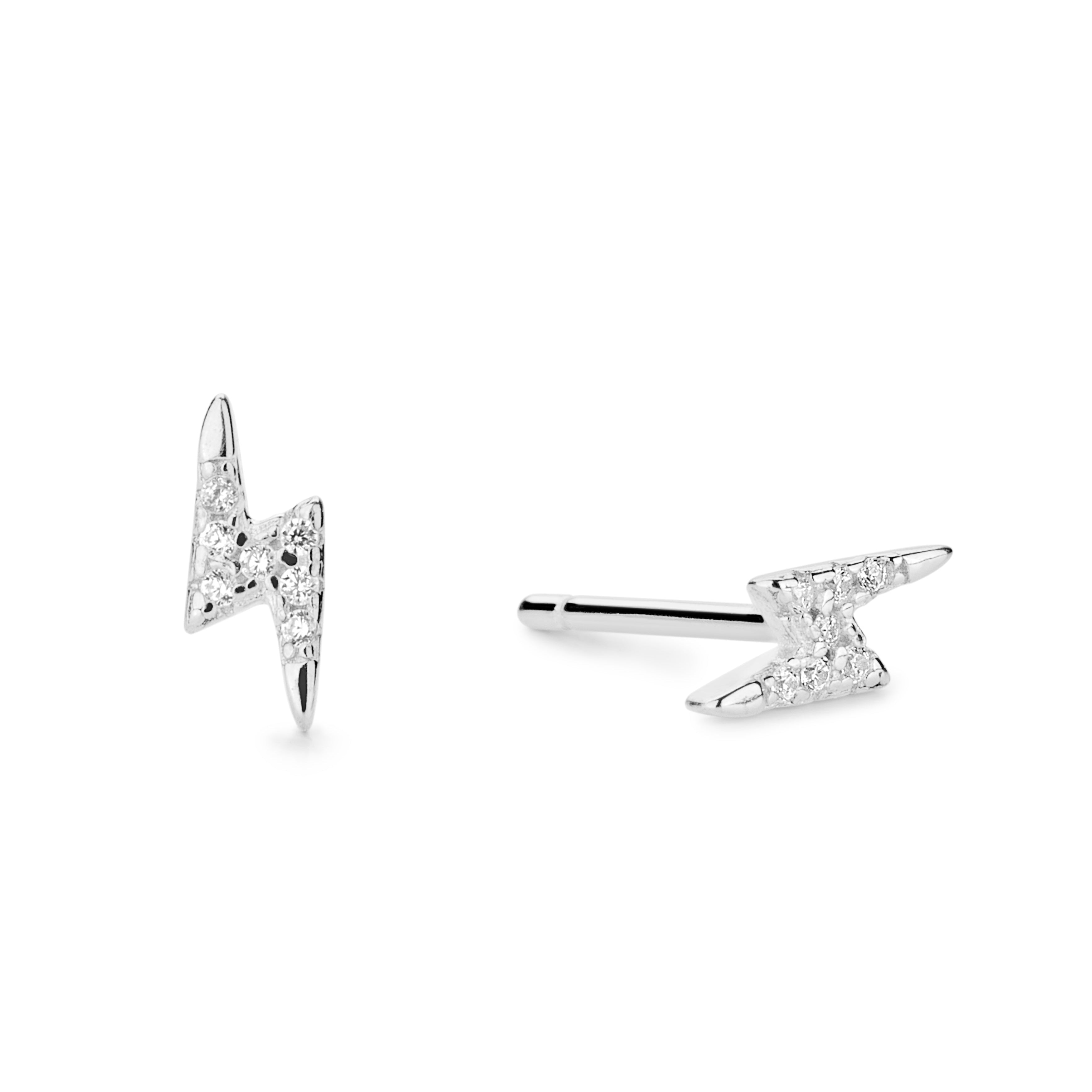 Lightning Bolt Earrings - Silver