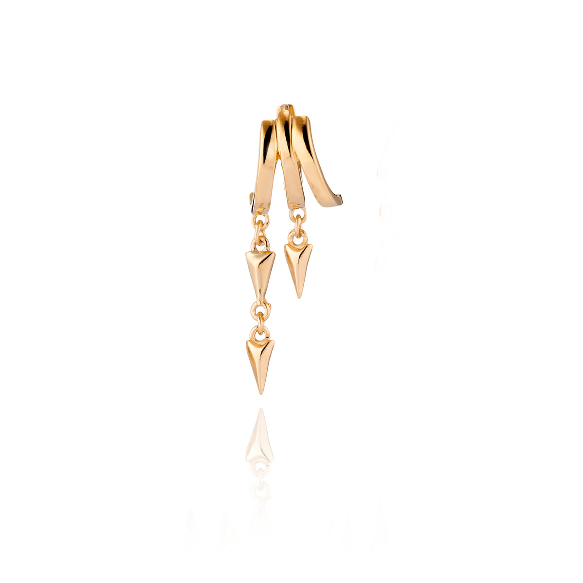 Lynx Huggie Illusion Earrings - Solid Gold