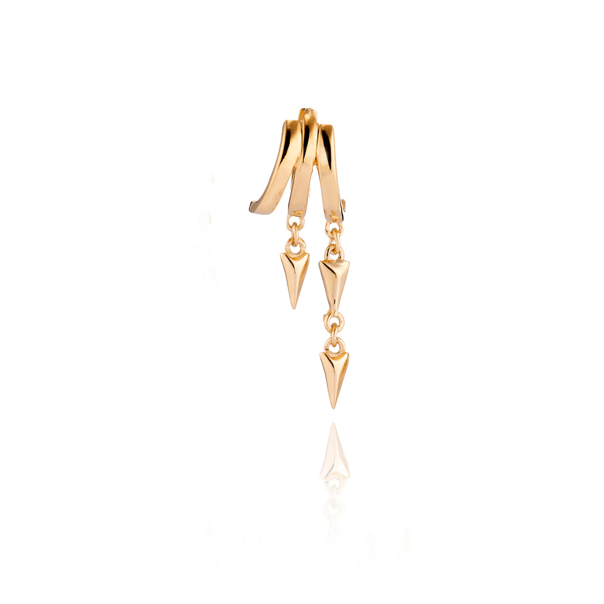 Lynx Huggie Illusion Earrings - Solid Gold
