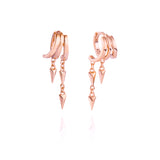 Lynx Stacked Triple Hoop Huggie Illusion Earrings