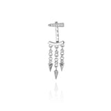 Silver ear cuff with layered hoop design.