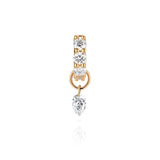 Diamond Drop Earring Charm - 14k Solid Gold and Lab Diamonds