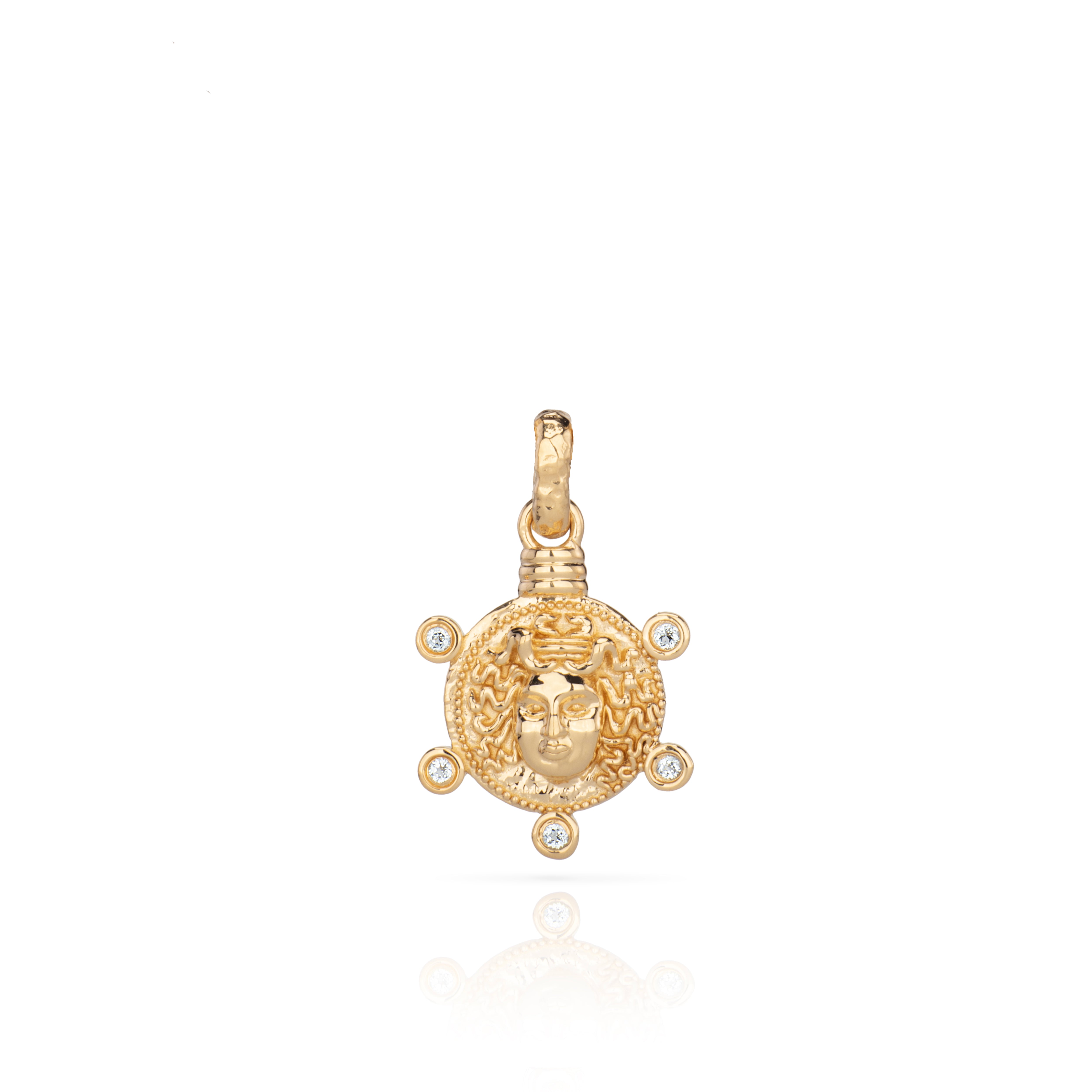 Medusa Medallion Coin Necklace - Gold - Aaria London