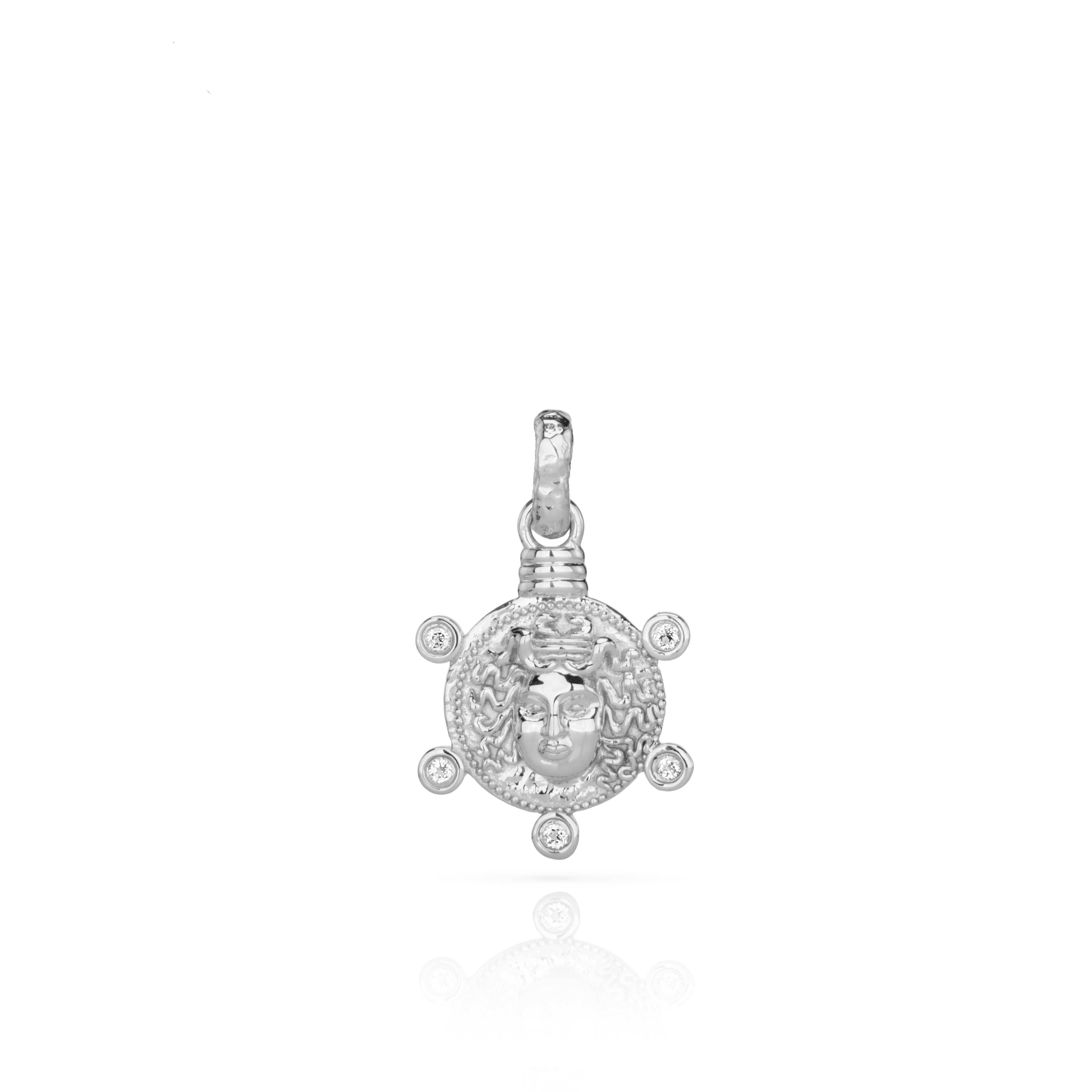 Medusa Medallion Coin Necklace - Silver - Aaria London