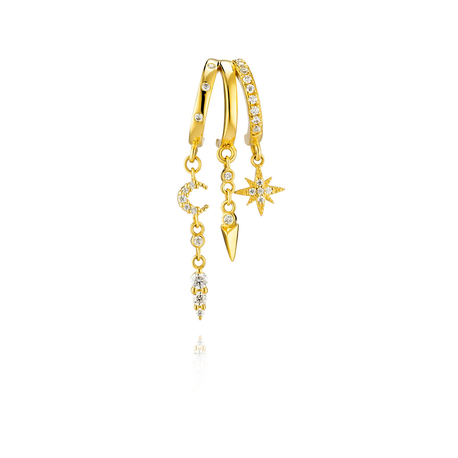 Mini Nyx Illusion Earrings - Solid Gold