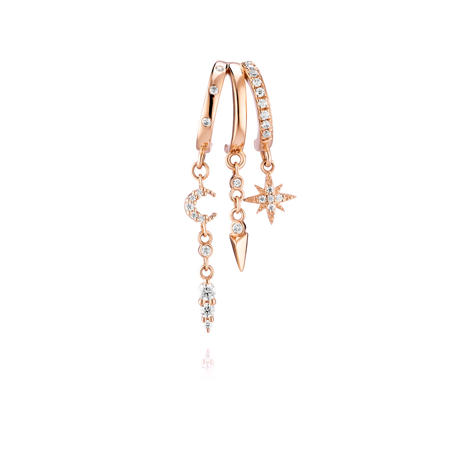Mini Nyx Illusion Earrings - Solid Gold