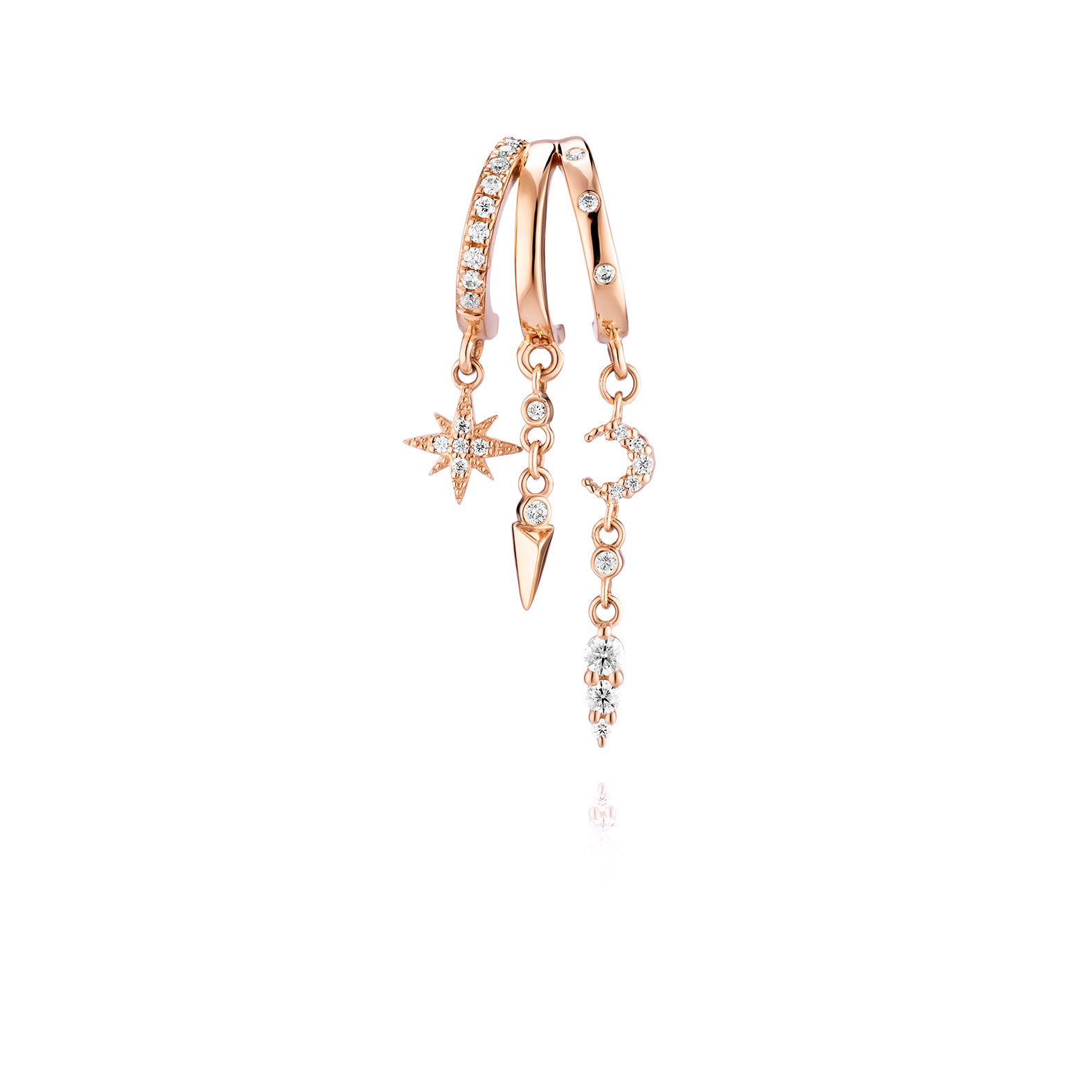 Mini Nyx Illusion Earrings - Solid Gold