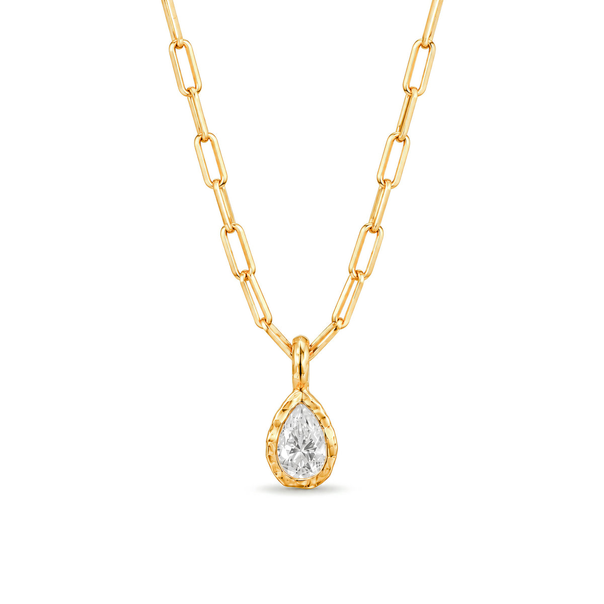 Molten Pear Moissanite Pendant