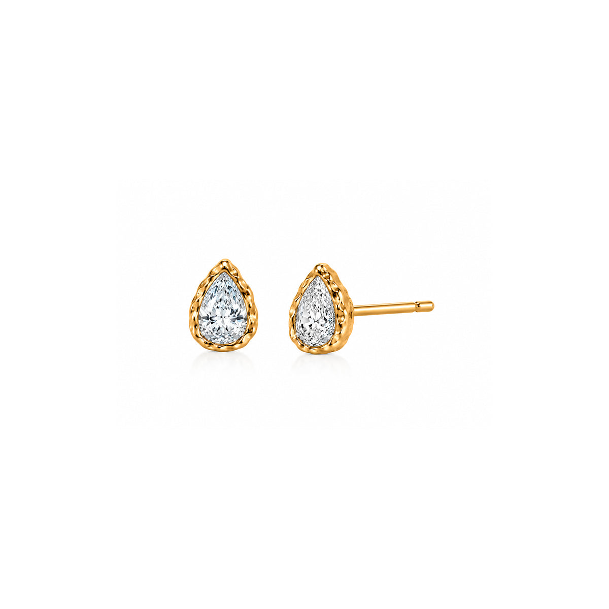 Molten Pear Moissanite Studs