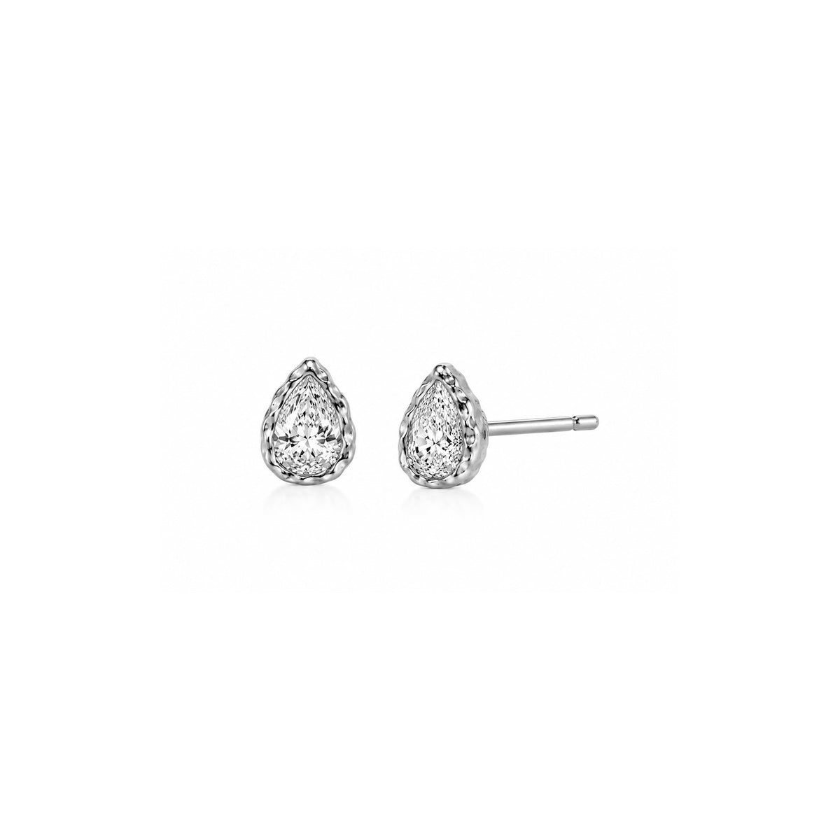 Molten Pear Moissanite Studs