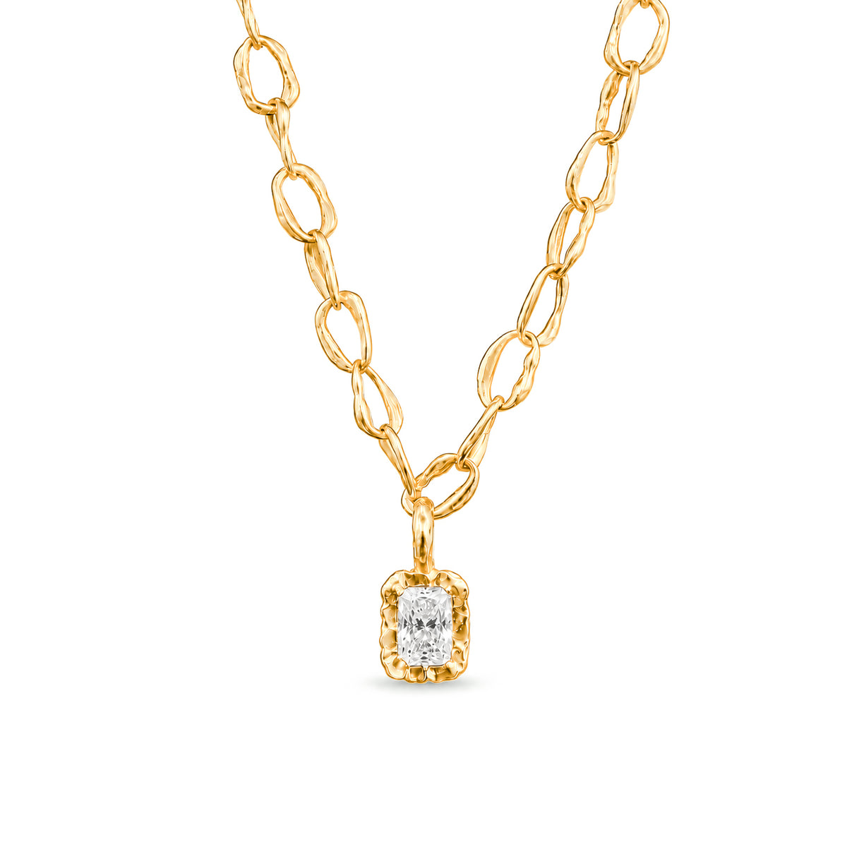 Molten Square Moissanite Pendant