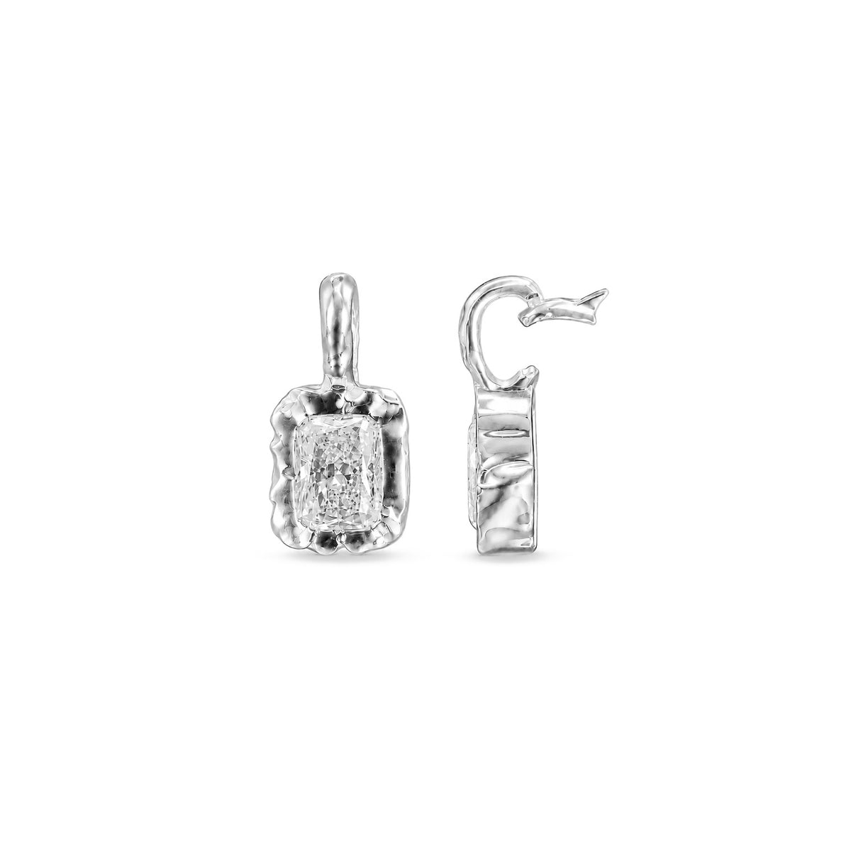 Molten Square Moissanite Pendant