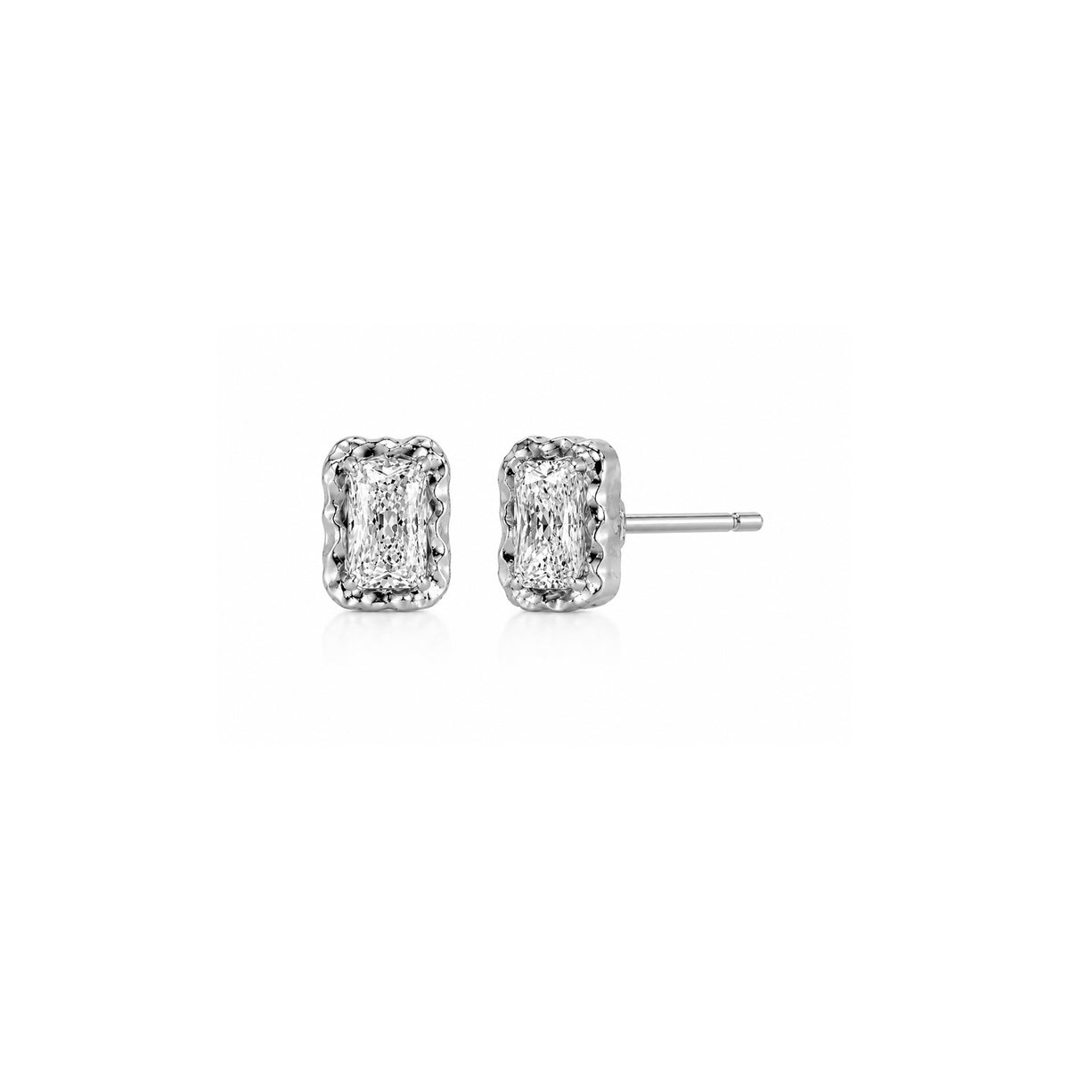 Molten Square Moissanite Studs