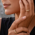 Sierra Hammered Ring With White Topaz - Silver - Aaria London