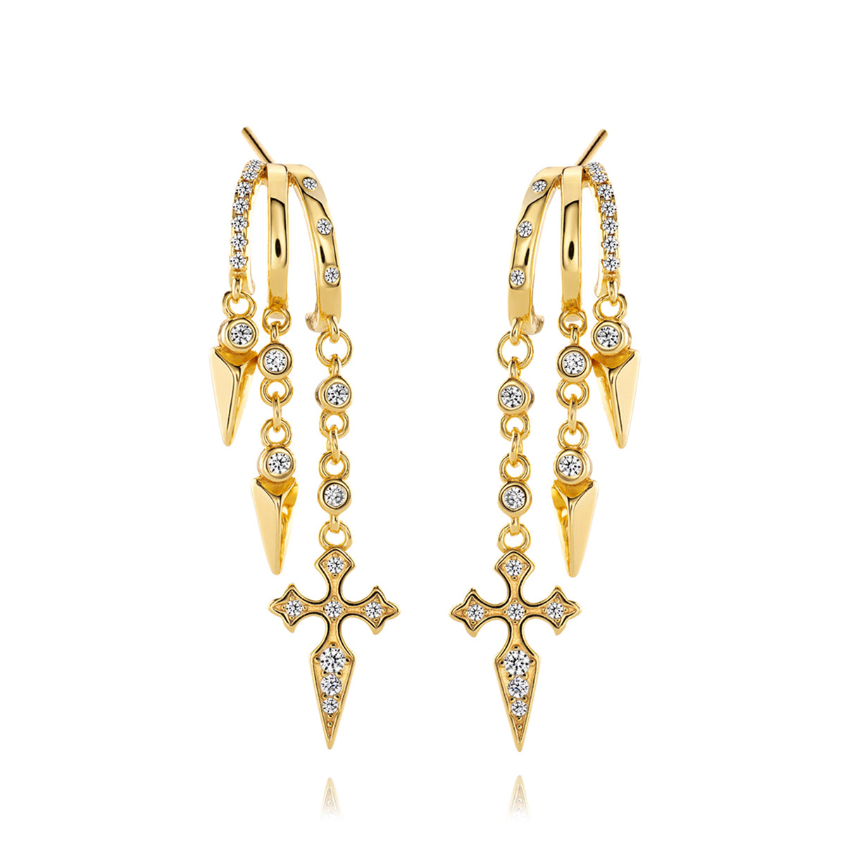 Naxos Cross Illusion Earrings Solid