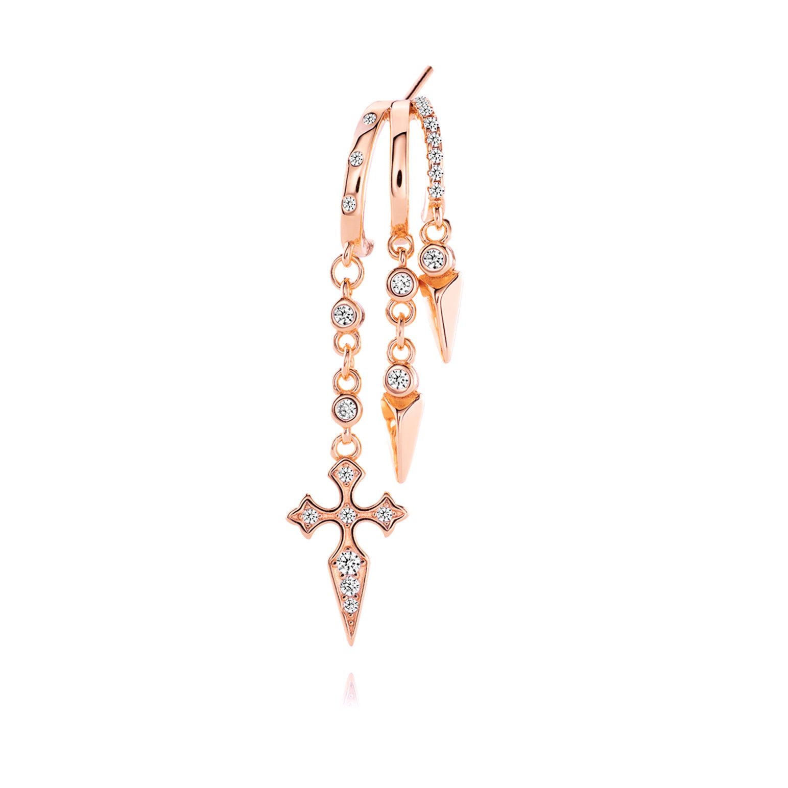 Naxos Cross Illusion Earrings - Solid Gold