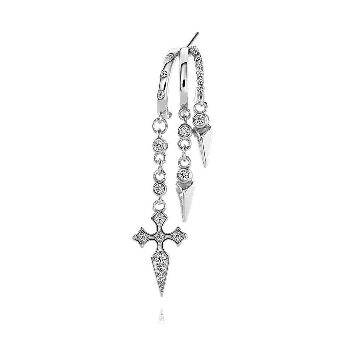 Naxos Cross Illusion Earrings - Solid Gold