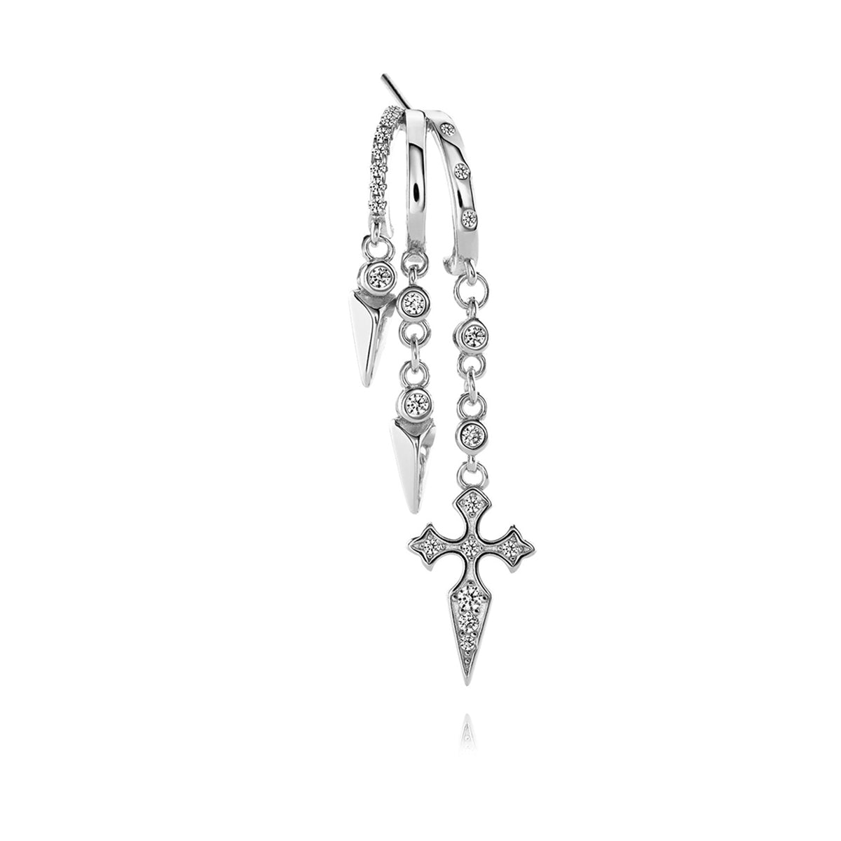 Naxos Cross Illusion Earrings - Solid Gold