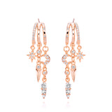 Nyx Star and Moon Stacked Triple Hoop Illusion Earrings