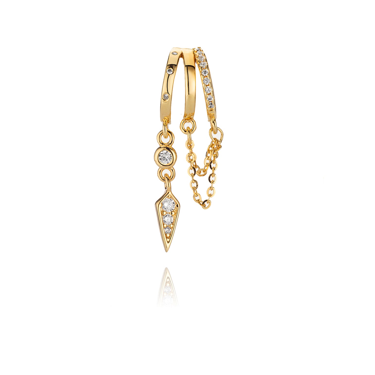 Palma Spike Charm Illusion Earrings