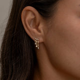 Paros Triple charm gold hoop earrings 