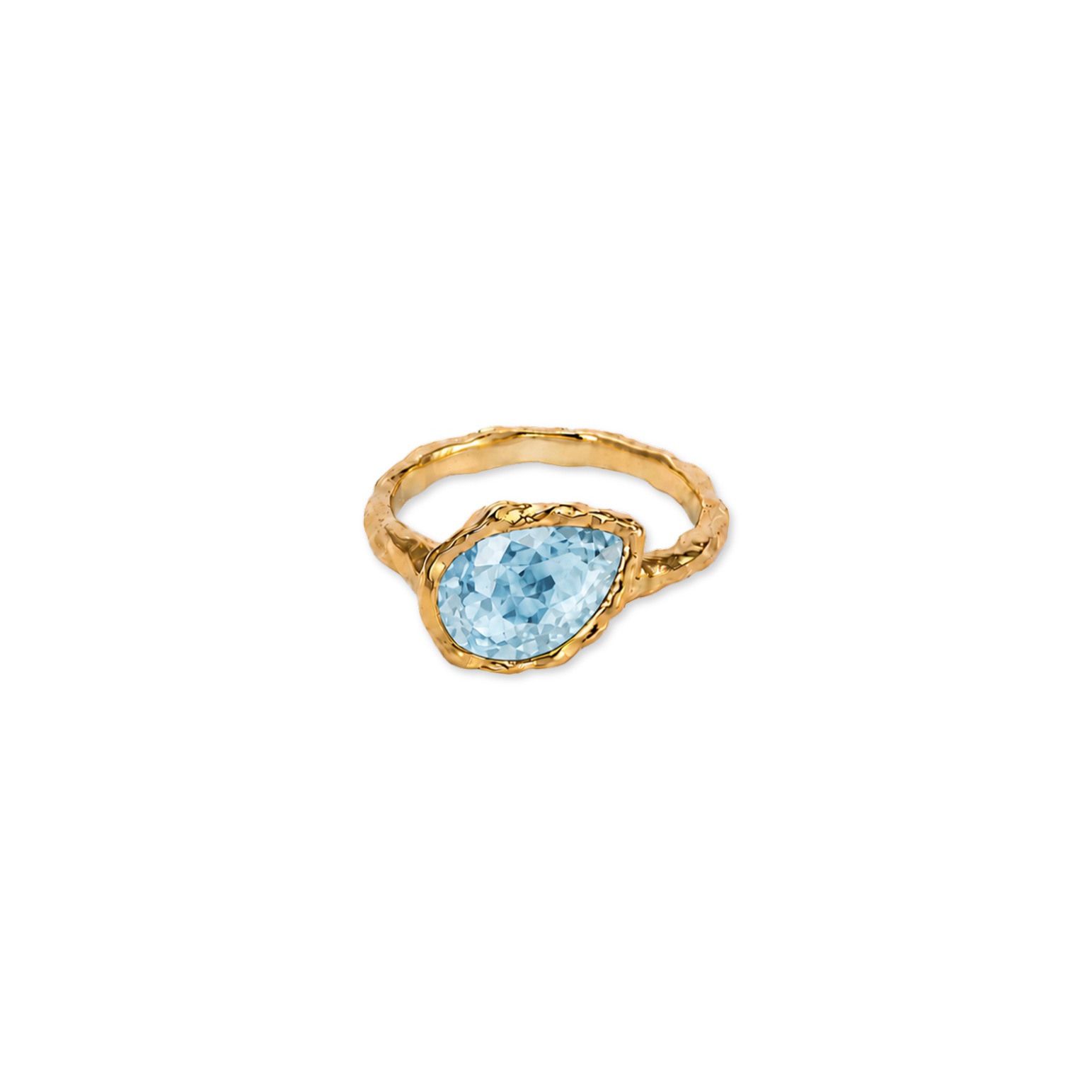 Light Blue Topaz Pear December Birthstone Ring