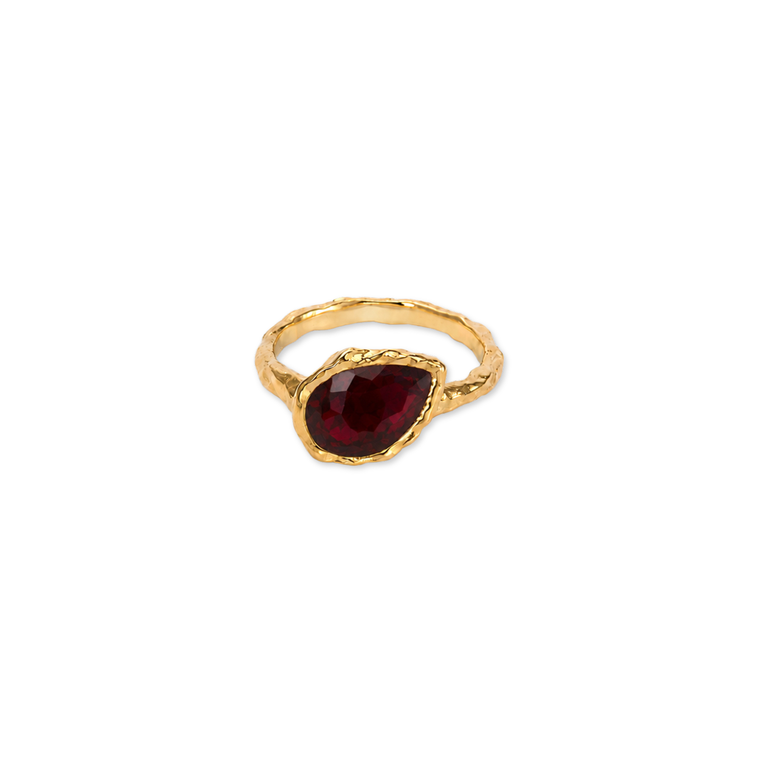 Garnet Pear January Birthstone Ring