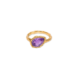 Pear Shape Molten Ring Amethyst