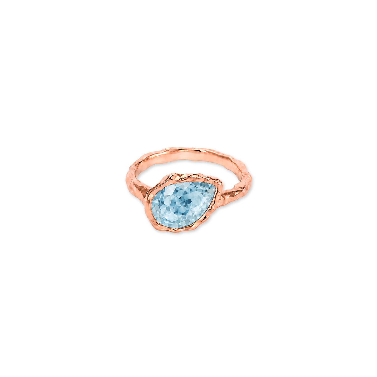 Light Blue Topaz Pear December Birthstone Ring