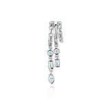 Petra Stacked Illusion Earrings - Blue Topaz