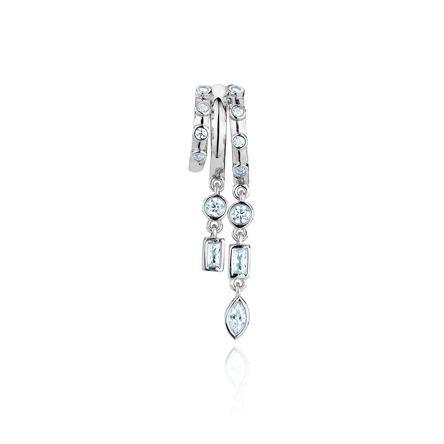 Petra Stacked Illusion Earrings - Blue Topaz