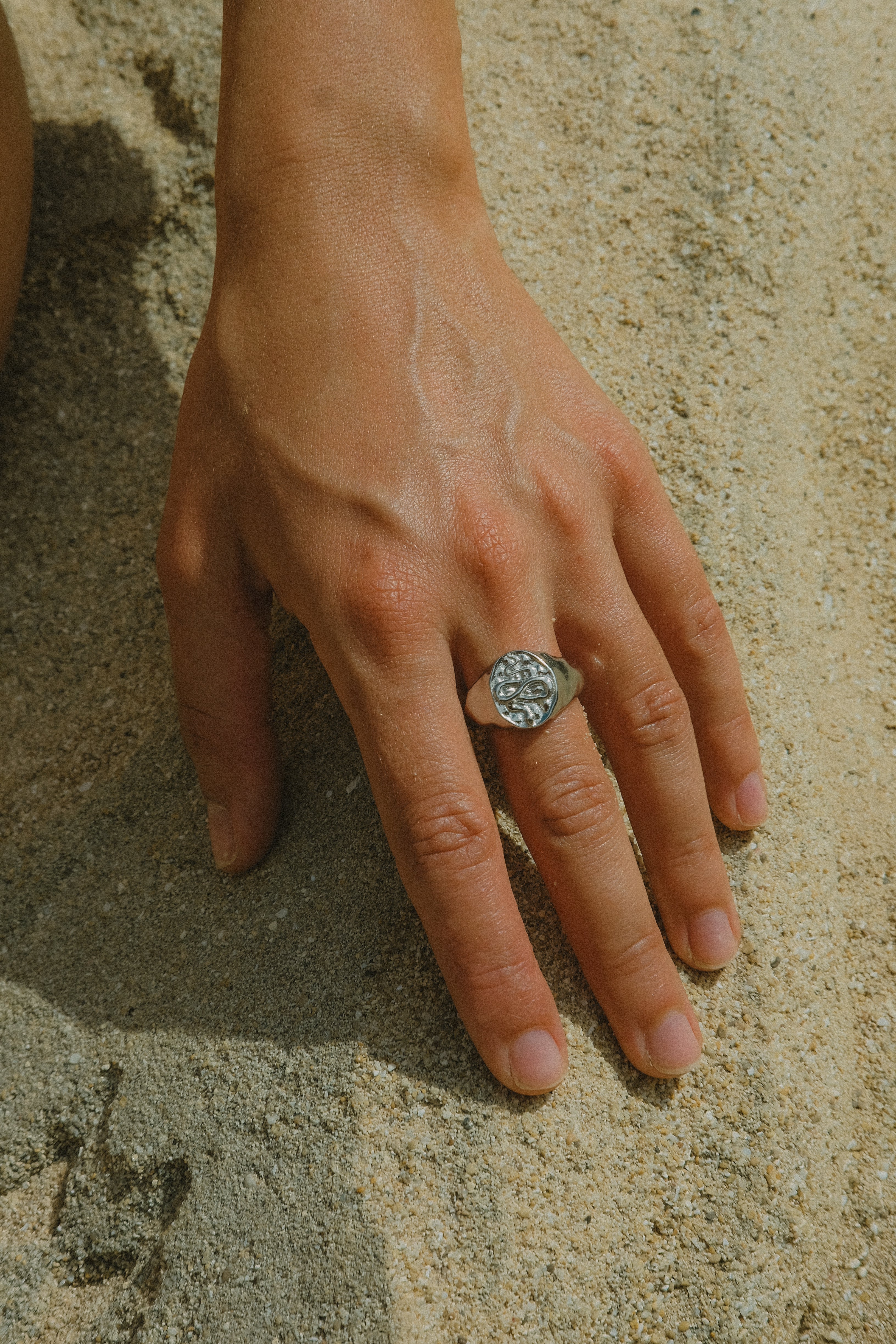 Snake Signet Ring - Silver - Aaria London