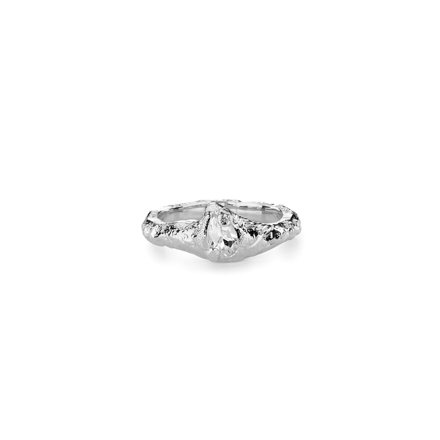 Molten Raindrop Ring - Silver - Aaria London