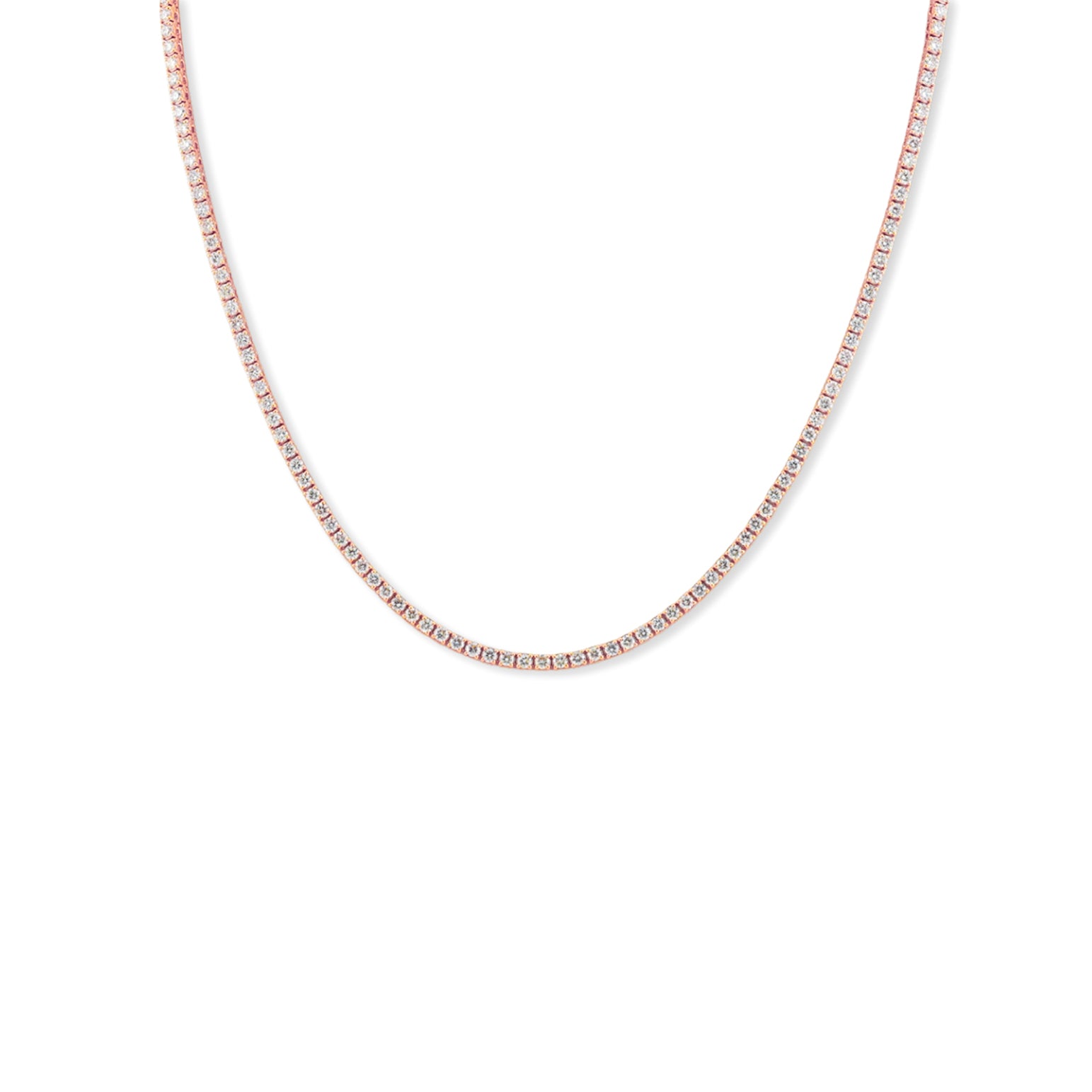 Classic Diamond Tennis Necklace - Solid Gold