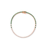 Emerald Eclipse Diamond Tennis Bracelet - Solid Gold
