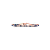 Bold Dotted Sapphire Diamond Tennis Bracelet - Solid Gold