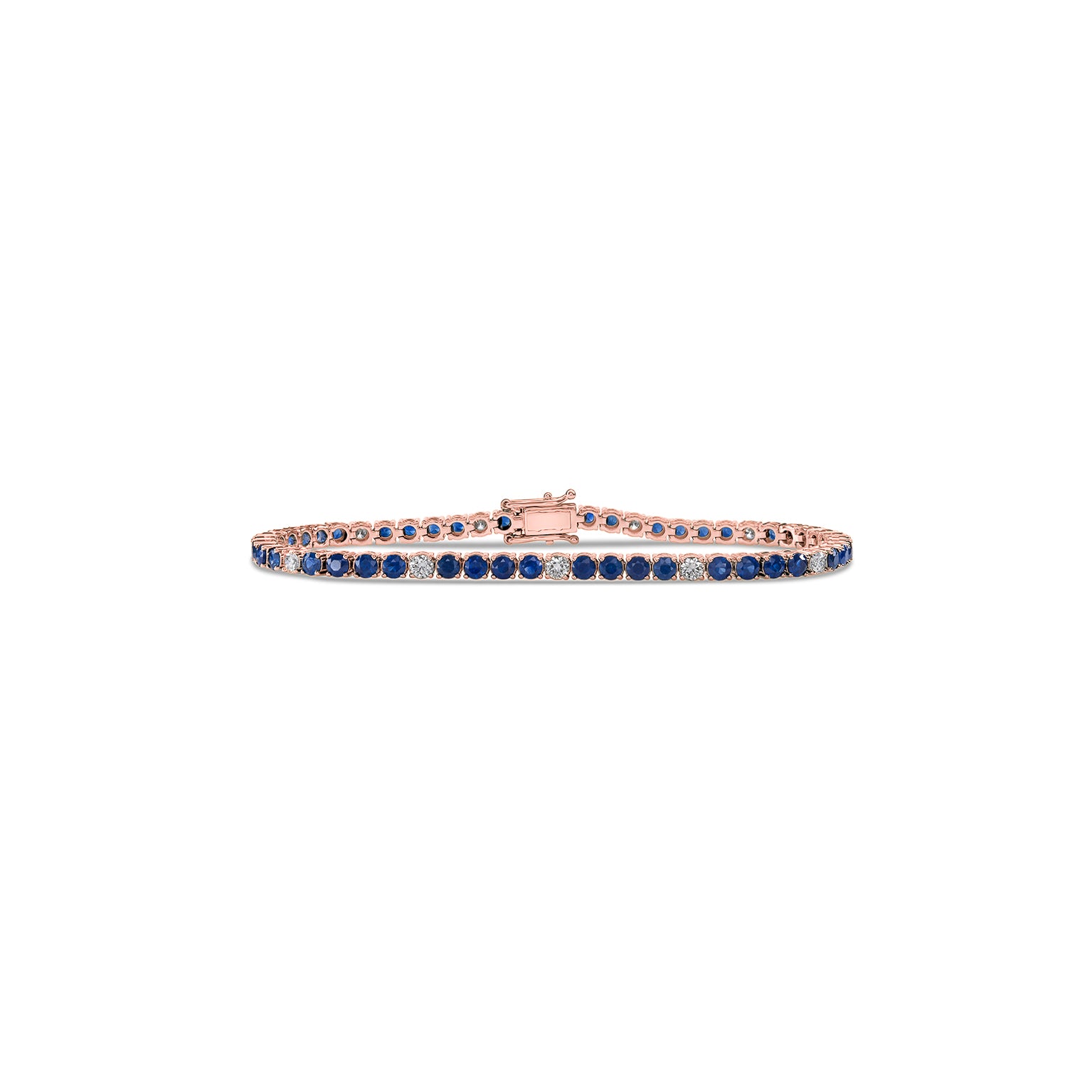 Bold Dotted Sapphire Diamond Tennis Bracelet - Solid Gold
