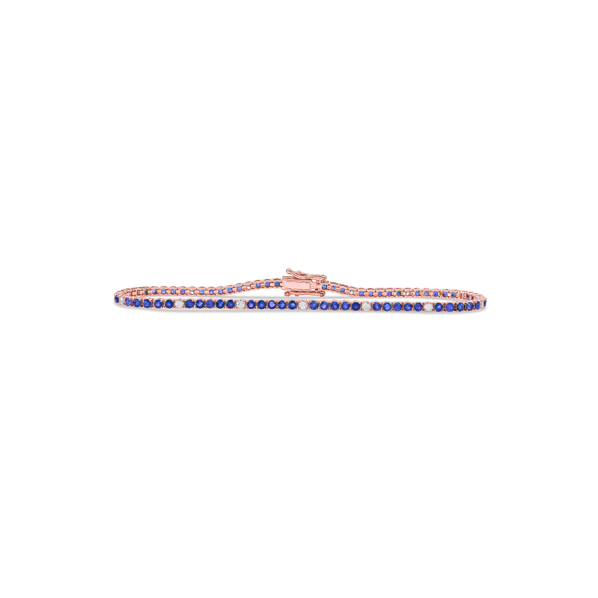 Mini Dotted Sapphire Diamond Tennis Bracelet - Solid Gold