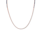 Sapphire Eclipse Diamond Tennis Necklace - Solid Gold