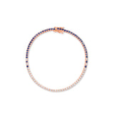 Sapphire Eclipse Diamond Tennis Bracelet - Solid Gold