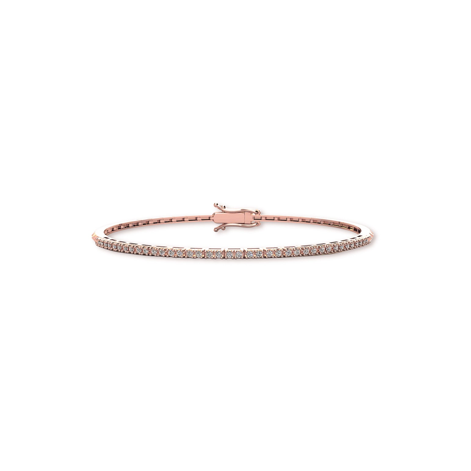 Rebel Half Studded Diamond Tennis Bracelet - Solid Gold