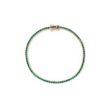Classic Emerald Tennis Bracelet - Solid Gold